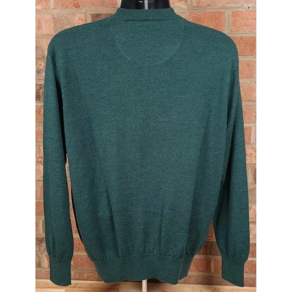Orvis Mens VNeck Merino Wool V-Neck Pullover Sweater Size XL‎ Green